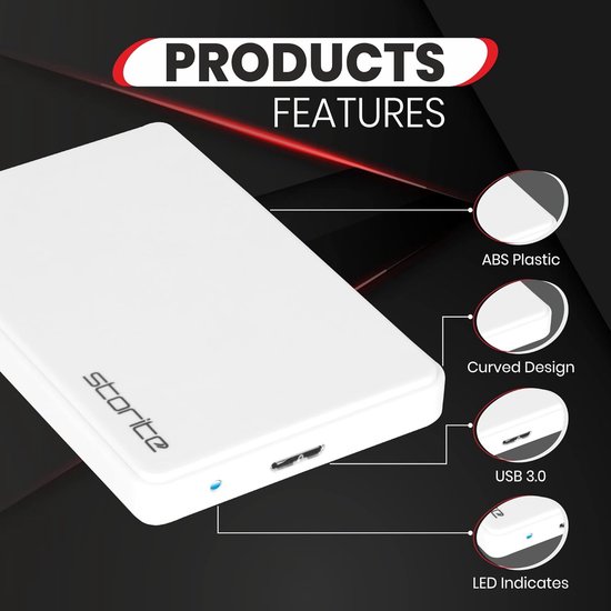 RFWR® Externe harde schijf 1TB USB 3.0 - Draagbare opslag voor gaming en data van Merkloos — afbeelding 3