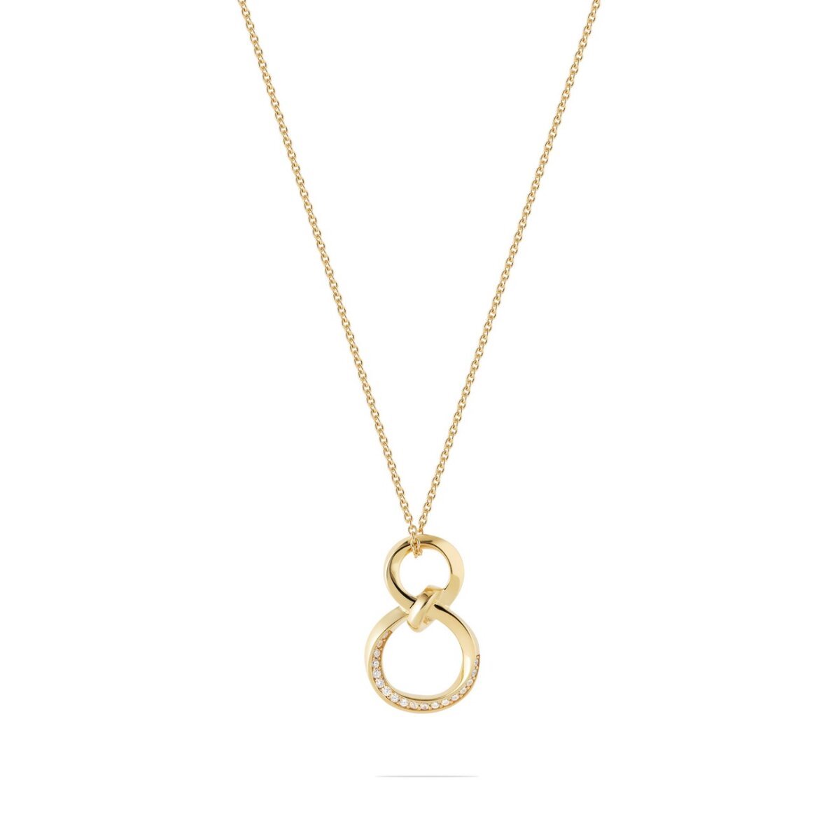 Jette - 89207924 - Ketting - Dames - 925 Zilver - geel verguld gepolijst met Zirkonia - 45cm