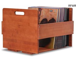 RFWR® Vinyl Record Storage Box - Opslag Crate voor LP's - Bamboe Organizer voor tot 80 Records