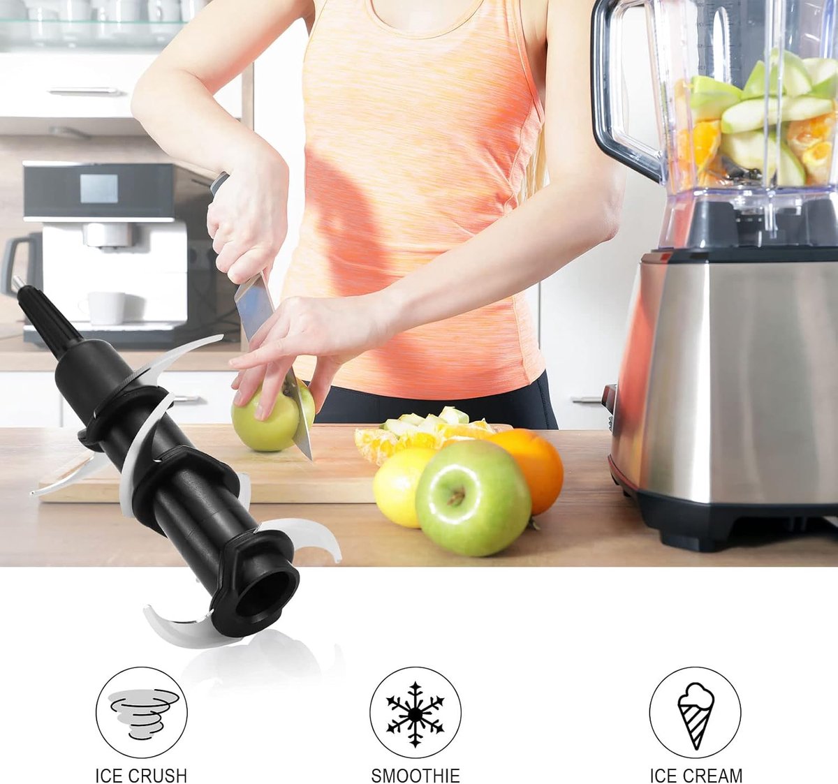 1 stuk - Blender 6-blads vervangingsset - Blender vervangend gestapeld mes - Gestapeld 6-blads vervanging - Zwart - Compatibel met Ninja Professional Blender-modellen BL500 BL660 BL700 BL740 NJ600C - Voor 72 oz Ninja Blenders – foto 6