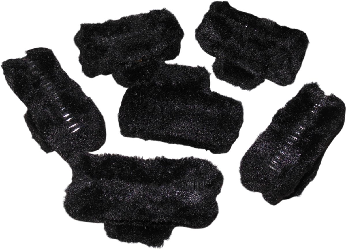 6 grote haarklemmen 10 cm rechthoekig fluffy zwart