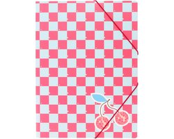 Kangaro elastomap B'LOG CHERRY DISCO - A4 folio - met elastiek en 3 flappen