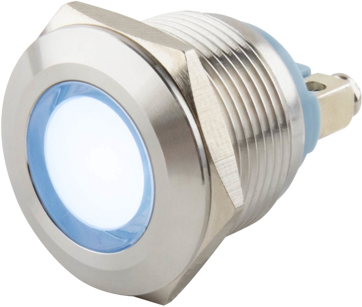 Led indicator | ø 19 mm. | 6-24 Volt DC/AC | Witte uitvoering
