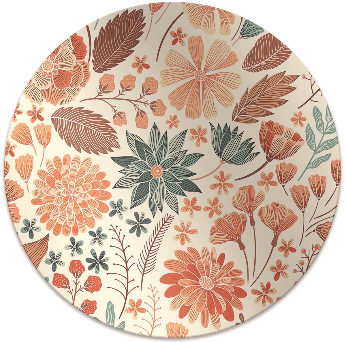 Tulup Vloerbeschermer - Artistieke Bloemen Vloerbeschermer Groot - 100 cm - Rood Bureaustoelmat - Bureaustoelmat - Vloerbeschermer Groot - Stoel Mat - Kantoordecoraties
