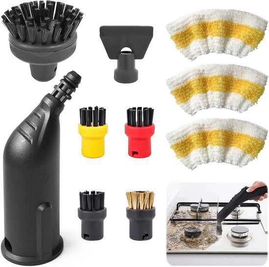 Foto: Borstelset voor stoomreiniger set van 10 ronde borstelset stoomreiniger borstelopzetstukken en stoomsproeier effectief vuil in verschillende openingen en dode hoeken reinigen geschikt voor k rcher accessoires sc1 sc2 sc3 sc4 sc5 sc7