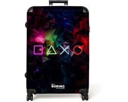 NoBoringSuitcases.com NoBoringSuitcases.com® - Koffer groot - Reiskoffer lichtgewicht - Gaming - Neon - Rolkoffer met 4 wielen - Grote trolley XL - 98 liter bagage