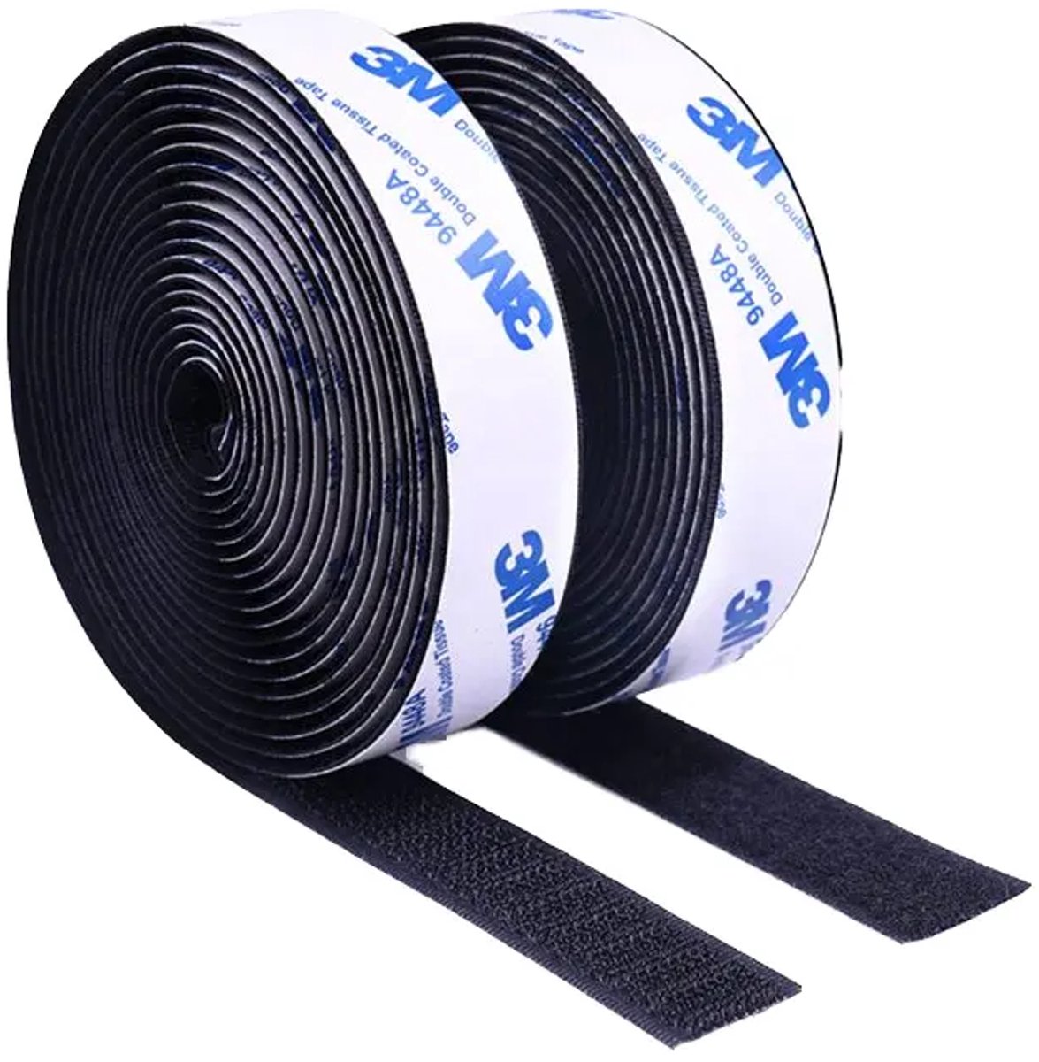 3M 9448a Zelfklevend Klittenband – Haak en Lus – 25mm x 5meter – Extra Sterk – Zwart – Dubbelzijdig Tape