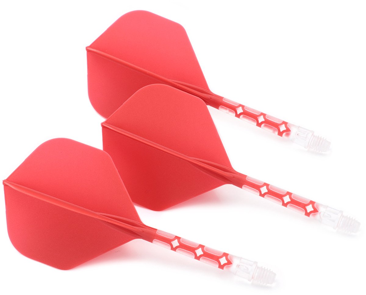 Cuesoul - ROST T19 Integrated Dart Flights - Standard Shape - Clear Red L