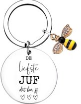 Akyol - Voor de liefste juf - Teacher – Sleutelhanger – sleutelhanger leraar - juf sleutelhanger- juf cadeau – docent – meester sleutelhanger – cadeau
