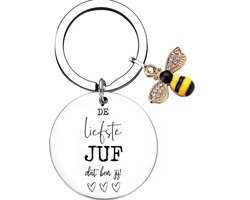 Akyol - Voor de liefste juf - Teacher – Sleutelhanger – sleutelhanger leraar - juf sleutelhanger- juf cadeau – docent – meester sleutelhanger – cadeau