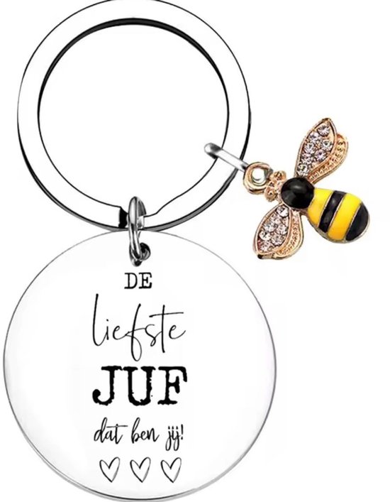 Akyol - Voor de liefste juf - Teacher – Sleutelhanger – sleutelhanger leraar - juf sleutelhanger- juf cadeau – docent – meester sleutelhanger – cadeau