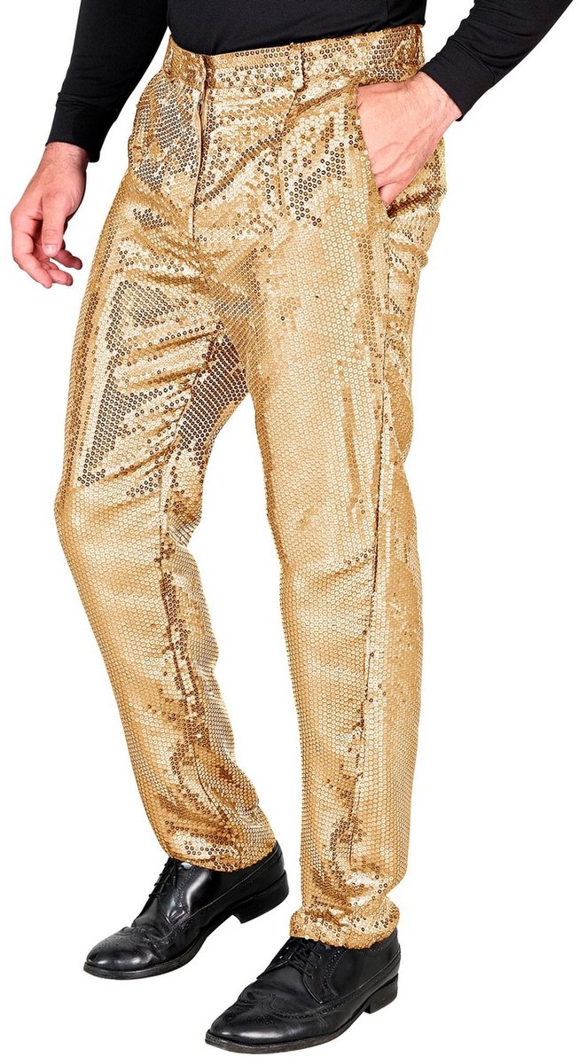 Oogverblindende Pailletten Broek Goud Man
