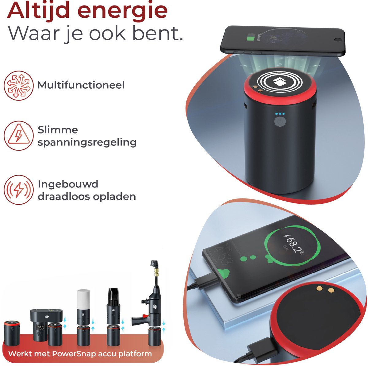 Caliber CPS-PB192 Powerbank 19200mAh met Draadloos Laden - afbeelding 3