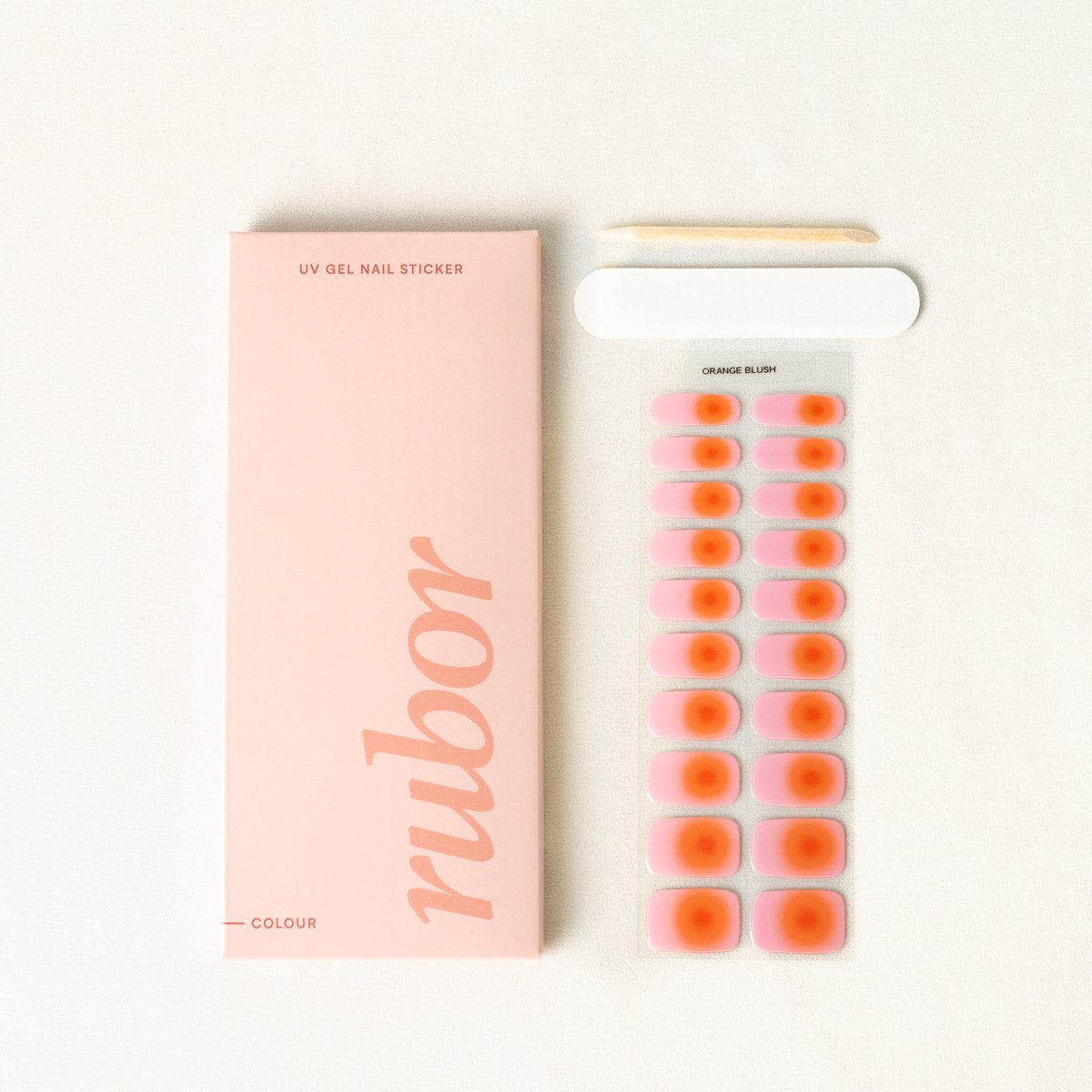 Rubor gel nagel sticker- orange blush - gellak nagellak - manicure - gelnagellak - gel voor thuis - blijft tot 3 weken - nailarrt - roze / oranje