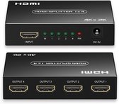 HDMI Splitter 1 in 4 Out – 4K 60Hz 1x4 HDMI Versterker – Ondersteunt Full HD 1080P & 3D – Langeafstandstransmissie – Plug & Play – Compatibel met PC, TV, Monitor, Projector