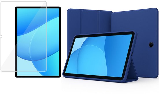 Étui TechNow + protection d'écran pour OPPO Pad SE - Glas - Coque Extreme Shock - Smart Case - Blauw