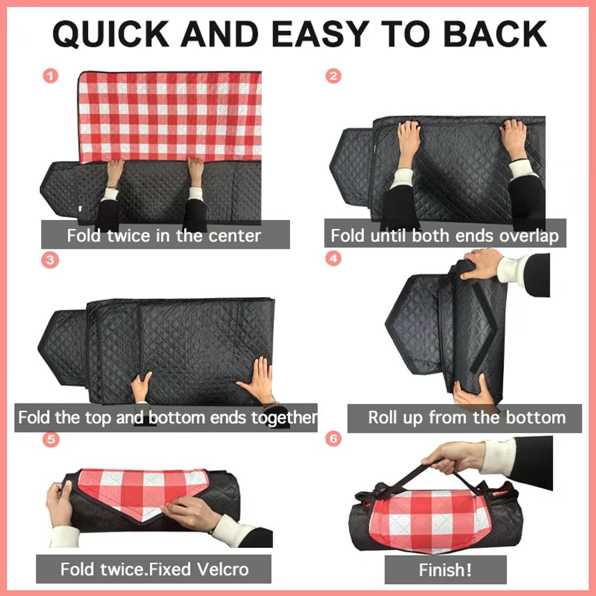 Fuegobird- Picknickdeken-200 x 200 cm-Stranddeken- Opvouwbare campingdeken- Waterdicht- Zanddichte picknickmat- Draagbare tuin-strandmat- Machinewasbaar- voor kamperen- Tuin- Park- Strand-geschikt voor kinderen's kruipdeken (Bruin) — cadeau in Sport & Outdoor - foto 4