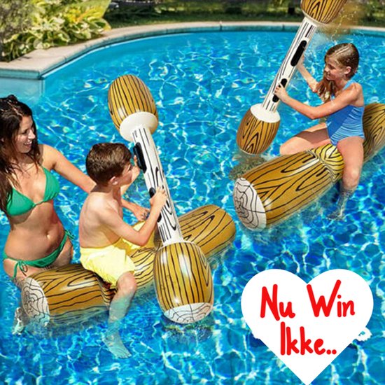 Jeu de piscine Opblaasbaar en forme de tronc d'arbre, 4 pièces - Jeu de piscine - Jouets de plage et de mer - Plaisirs aquatiques - Vacances - Jusqu'à 80 kg - 4 pièces