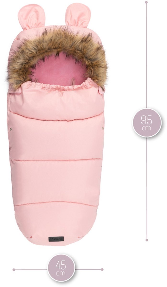 MoMi Cozy Voetenzak Kinderwagen - Winter Voetenzak - Met Zachte Pluche Voering - Openingen voor Veiligheidsgordels - Roze – foto 5