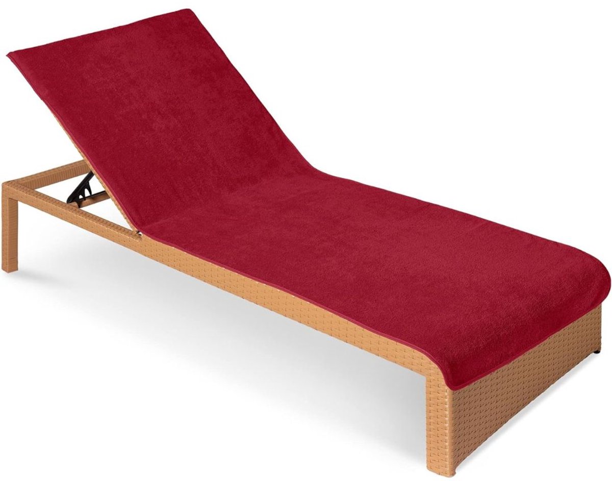 Dailysuppliess® Badstof Stoelhoes - Strandbed - Hoes voor Tuinstoel Rood