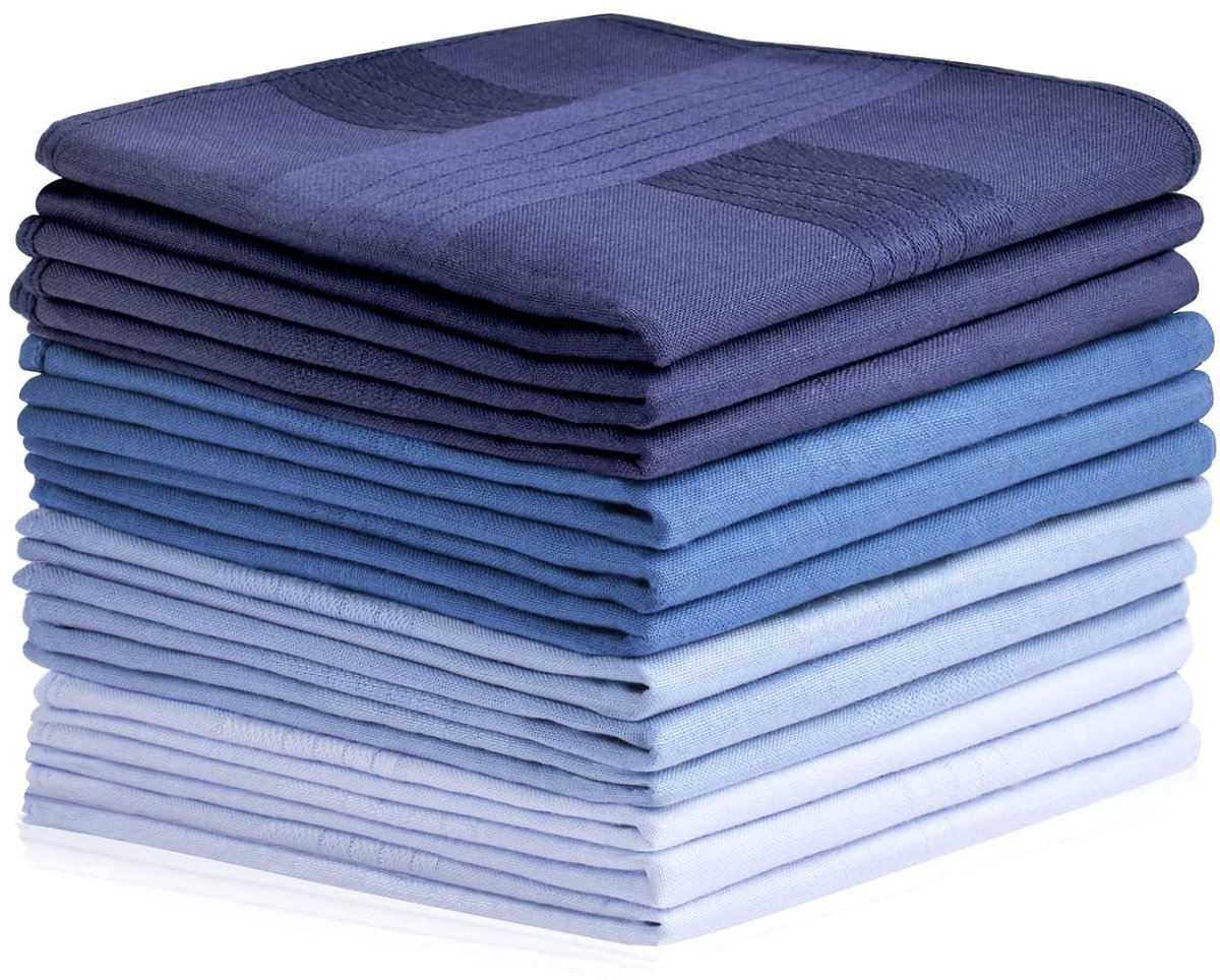 Ibenzoa® Traditionele Herenzakdoeken van Katoen - Set van 12 Stuks, 40 cm x 40 cm