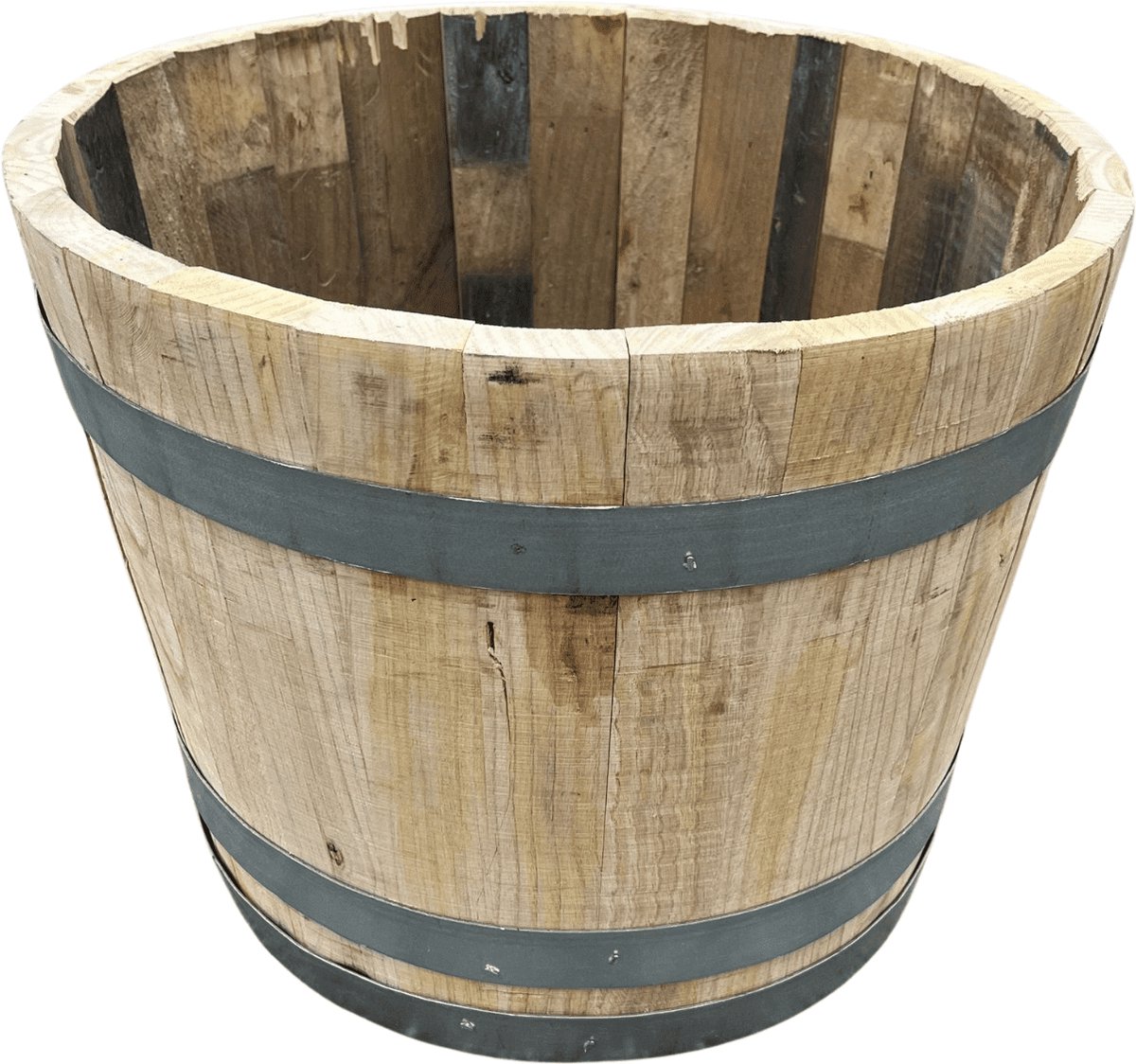 Plantenbak 50 liter kastanjehout - Gegalvaniseerde Banden