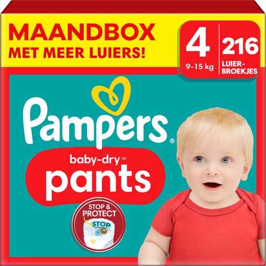 Pampers - Baby Dry Pants - Maat 4 - Mega Pack - 216 stuks - 9/15 KG