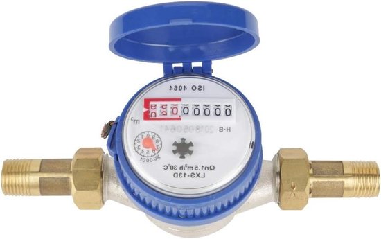 Foto: Allecto plus watermeter stroommeter voor tuin en huisgebruik meet koud water inclusief fittingen 15mm diameter