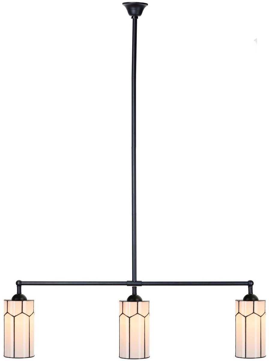 Coloured by Art Tiffany T-lamp 3 lichts Gatsby - Art Deco Trade Zwart