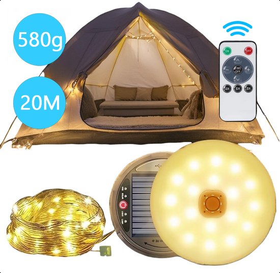 Guirlande lumineuse de camping 20 m blanc chaud