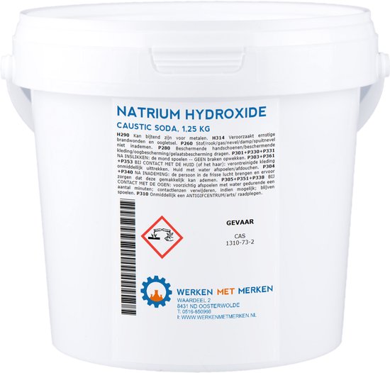Caustic Soda - Pot, 1,25KG - Ontstopper - Natrium Hydroxide