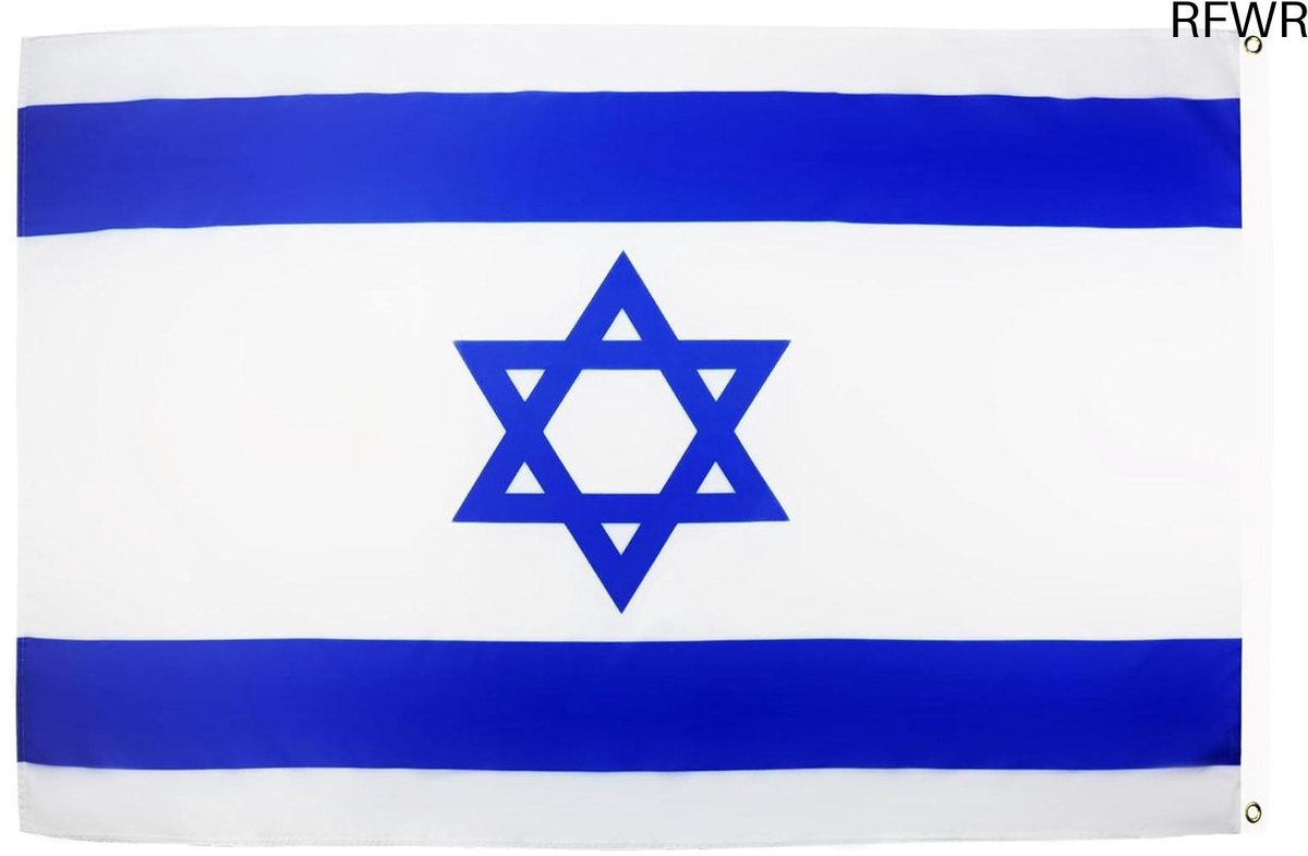 RFWR® Grote Israëlische Vlag 5x8 Ft - 100D Polyester - Kleurvast met Metalen Ogen - Ideaal voor Evenementen