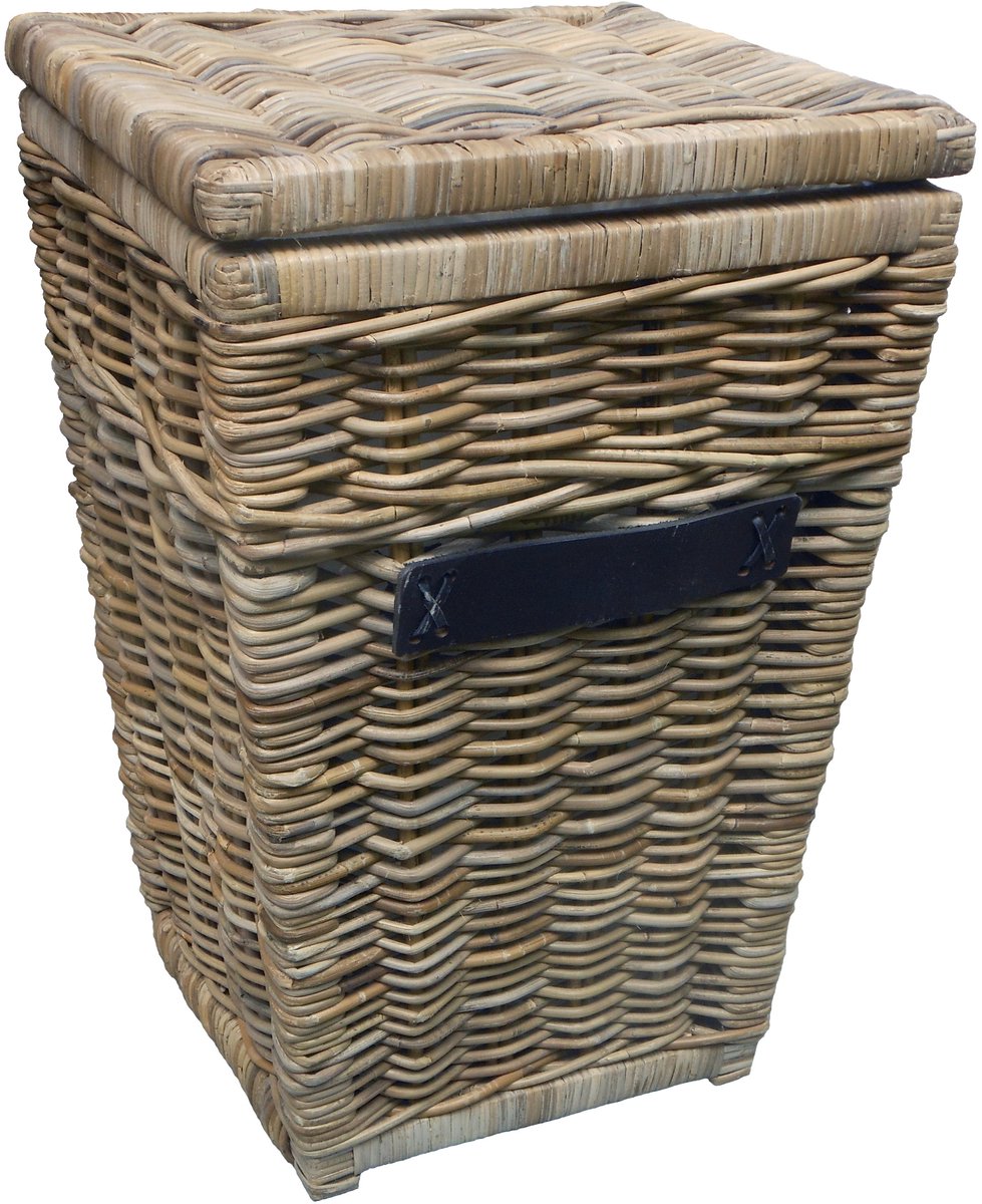 Grote Rotan Wasmand Grijs Riet - 40x40xH60 cm