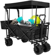 Bol.com VirtuBuy® - Opvouwbare Bolderkar met Dak – Strand Bolderwagen – Verwijderbaar Zonnescherm – 115 kg Draagkracht – Stevige... aanbieding