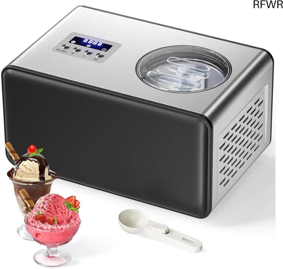 RFWR® Professionele IJsmachine met Compressor voor Thuisgebruik - 2L Capaciteit