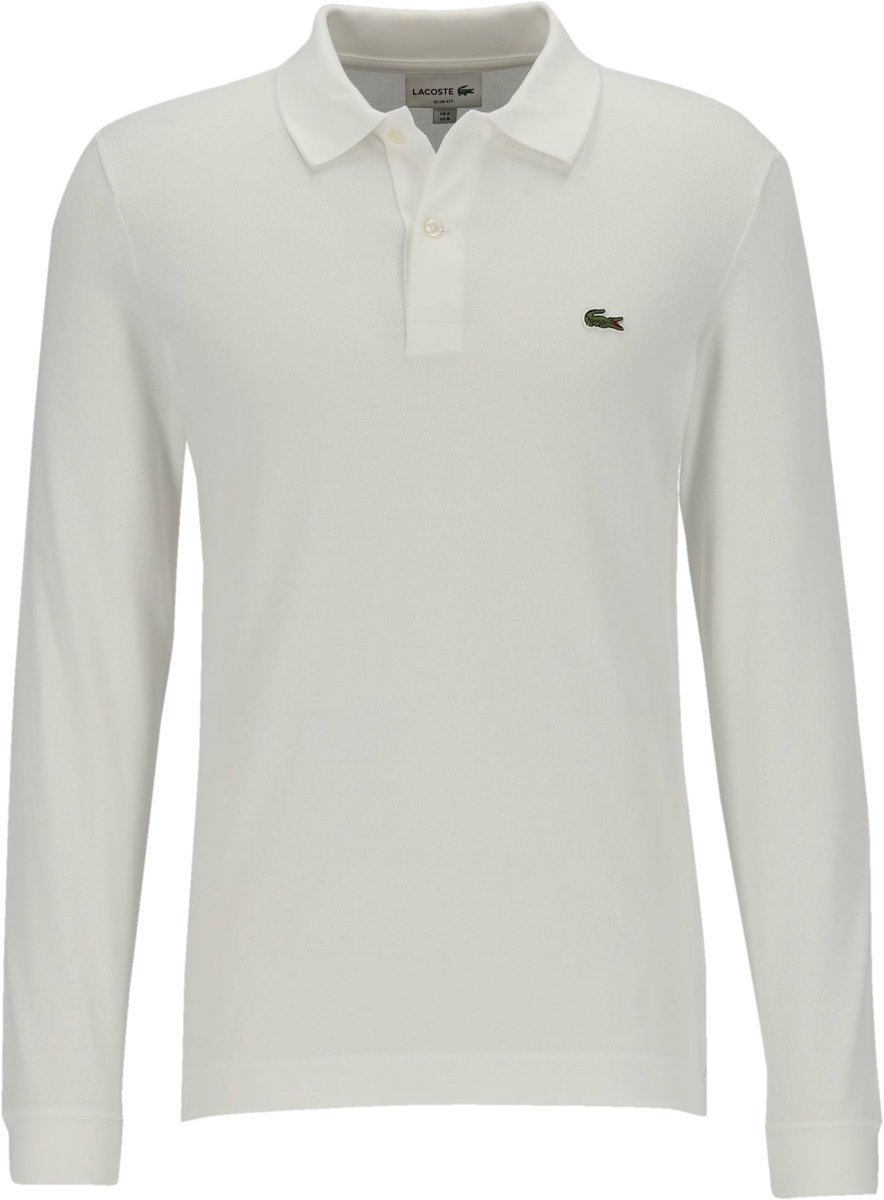 Lacoste Slim Fit polo lange mouw Wit