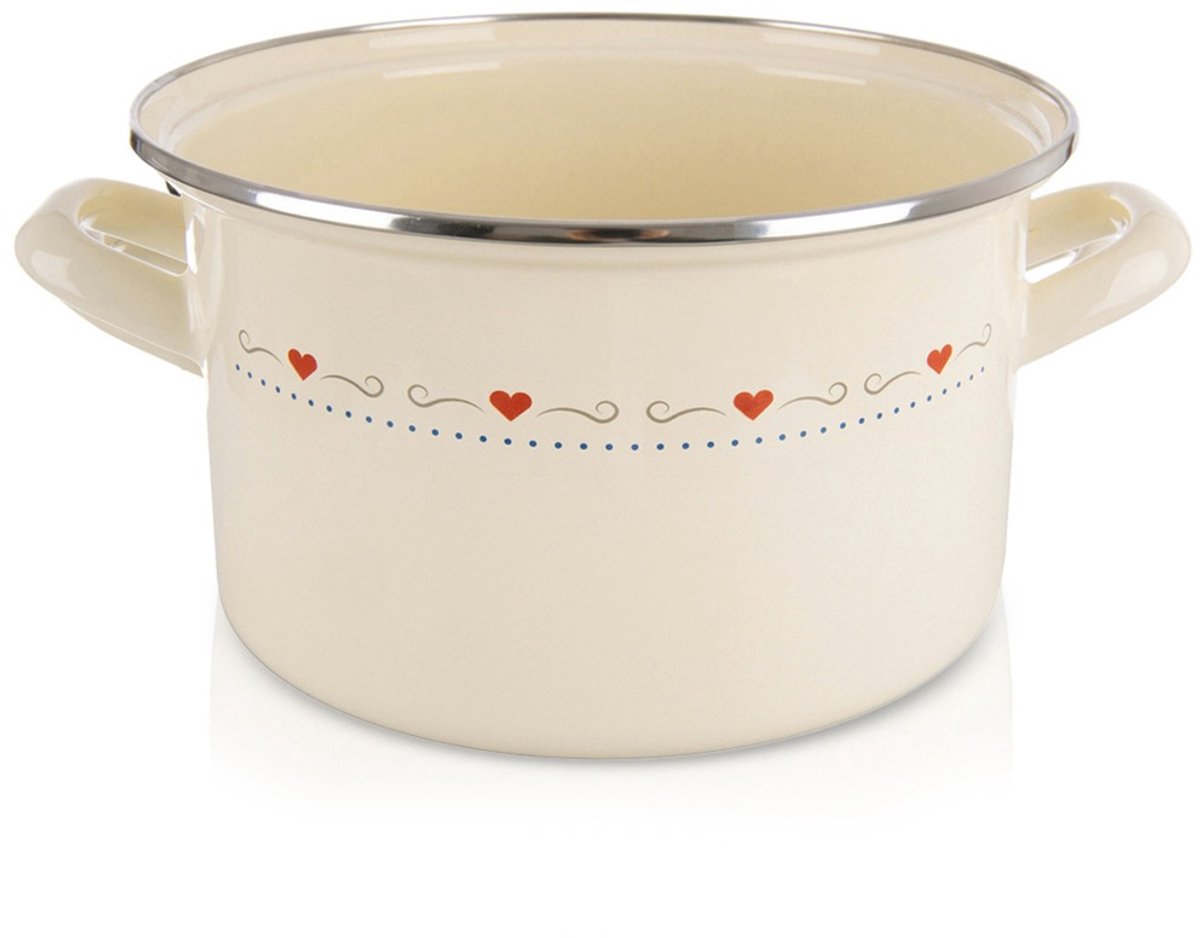 Kookpan Geëmailleerde Crème TONCA 22 cm, 4 l - Kookpot - Soeppan