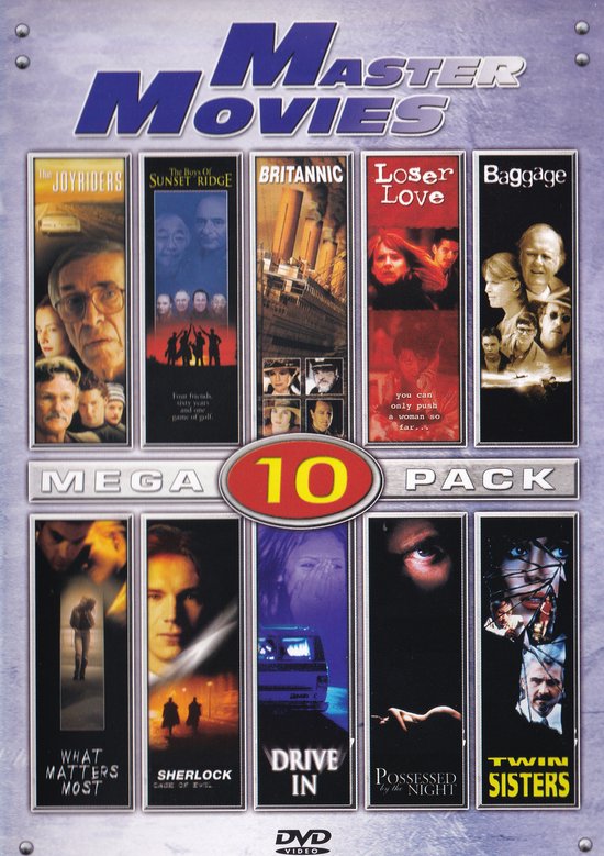 Master Movies Pack - 10 films - The Joyriders, The Boys of Sunset Ridge, Britannic, Loser Love, Baggage, What Matters Most, Sherlock Case of Evil, Drive-In, Possessed by the Night & Twin Sisters