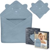 Lionelo Muslin Hooded Baby Towel – Zachte Babyhanddoek met Capuchon van 100% Katoenen Mousseline – Zachte Badcape met Capuchon – Ademend, Hypoallergeen & Irritatievrij – Uitstekende Absorptie – Voor Pasgeborenen & Oudere Kinderen – 75x75 cm
