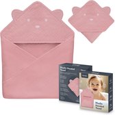 Lionelo Muslin Hooded Baby Towel – Zachte Babyhanddoek met Capuchon van 100% Katoenen Mousseline – Zachte Badcape met Capuchon – Ademend, Hypoallergeen & Irritatievrij – Uitstekende Absorptie – Voor Pasgeborenen & Oudere Kinderen – 75x75 cm