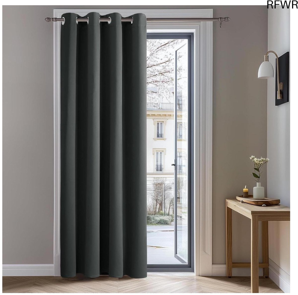RFWR® Warmte-isolerende verduisteringsgordijnen voor woonkamer en slaapkamer - Modern design met oogjes 140 x 290 cm - Donkergrijs