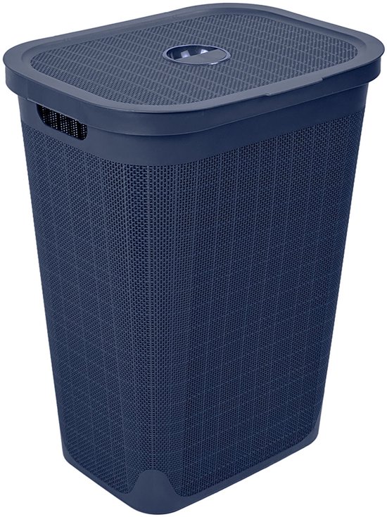 Wasmand 'Hessian' - 60 Liter - Wasbox met deksel - Crème