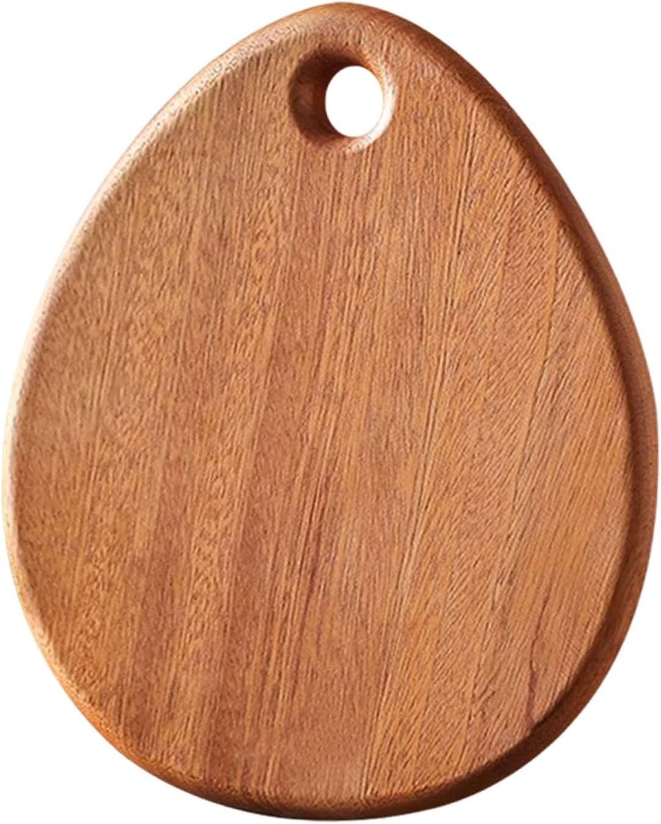 Houten snijplank met ophanggat, dienblad, Butcher Block, multifunctionele serveerschaal voor snijwerk, traanvormig