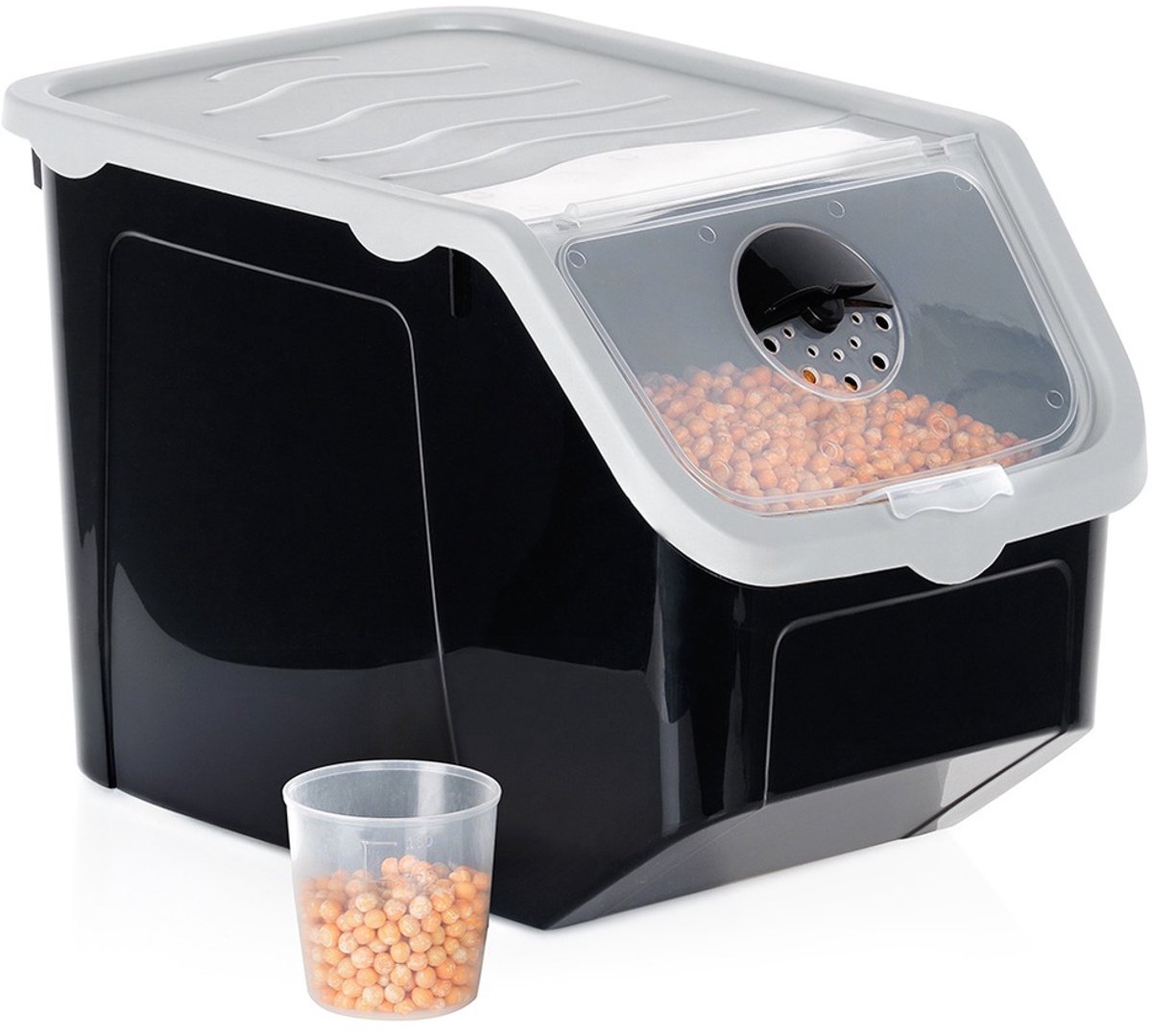 Doos voor Groenten en Fruit met Deksel Zwart 12 l - Aardappelbak - Aardappelpot - Bewaardoos - Container - Koelkast Organizer - Opbergbox - Fruitkist