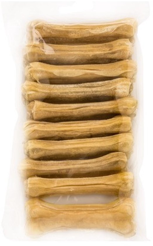 Geperste Kauwbot 10cm 10 stuks - Hondensnacks - Hondenbot - Kauwbotten - Kauwsnacks - Kleine hond