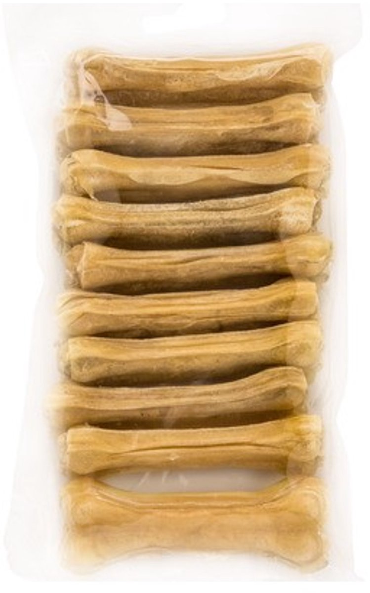 Bol.com Landman Geperste Kauwbotten 10cm - Hondensnacks - Kauwsnacks - Hondenbot - Kauwbot - 10 Stuks aanbieding