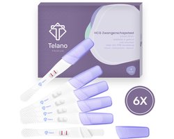 Telano Zwangerschapstest Premium 6 Stuks Midstream - Zwangerschapstesten Gevoelig - Brede Absorberende Strip