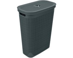 Wasmand 'Hessian' - Deksel - 40 Liter - Box - Antraciet - Ventilerend