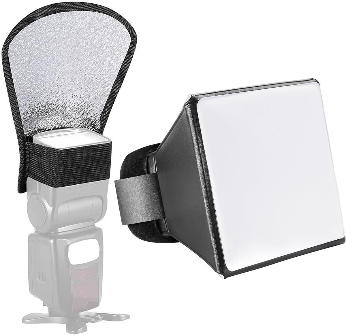 Allecto Plus - Universele Blitz-diffuser zilver voor Speedlite camera flitser - Set van 2 stuks