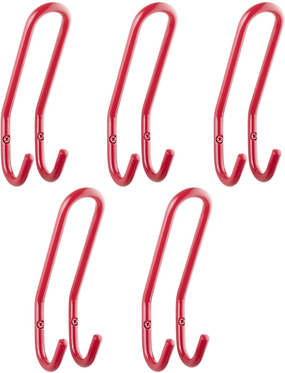 SOTECH 5 jashaken FARA 192 x 51 mm stalen rode jashaak wandkapstok jashaak hanger